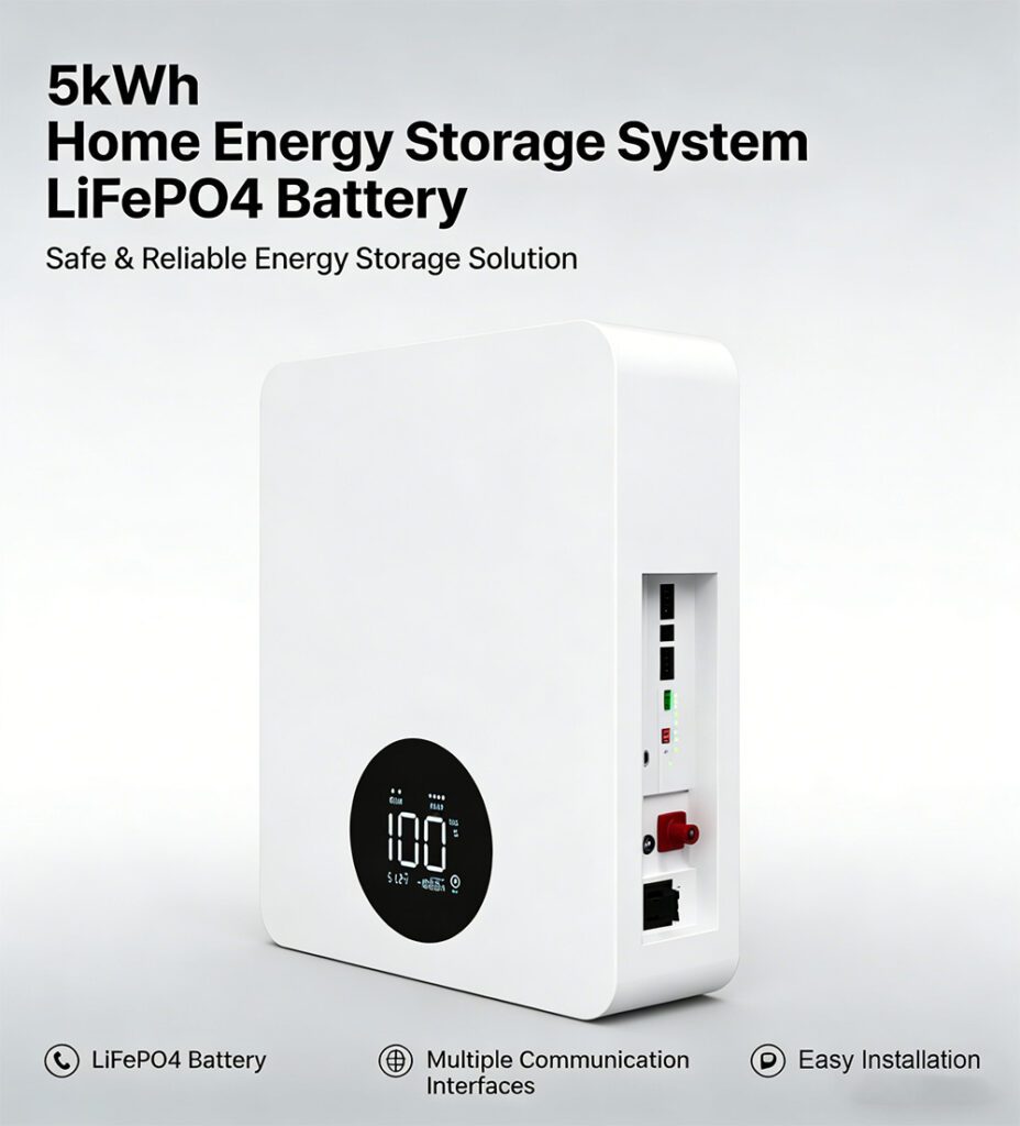 5kWh home energy storage system LiFePO4 battery