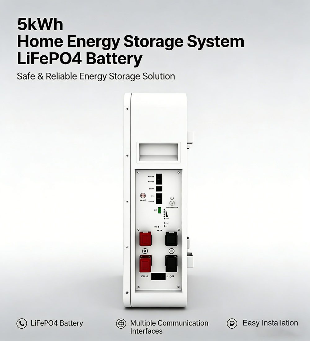 5kWh home energy storage system LiFePO4 battery